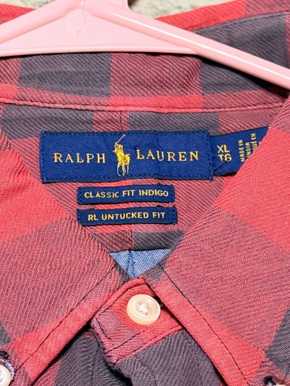 Polo by Ralph Lauren Red and Dark Plaid Button-Down Shirt